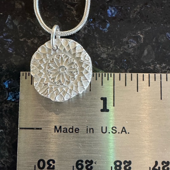 Boho Mandala Pendant Necklace – Handmade, Sterling Silver Chain, Zen Style - Picture 6 of 6